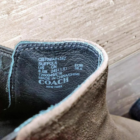 COACH Suffolk Suede Ankle Bootie (Q8709) Mink Women's Size 8.5B - Picture 9 of 12